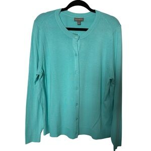 Aqua Button-Up Cardigan NWT